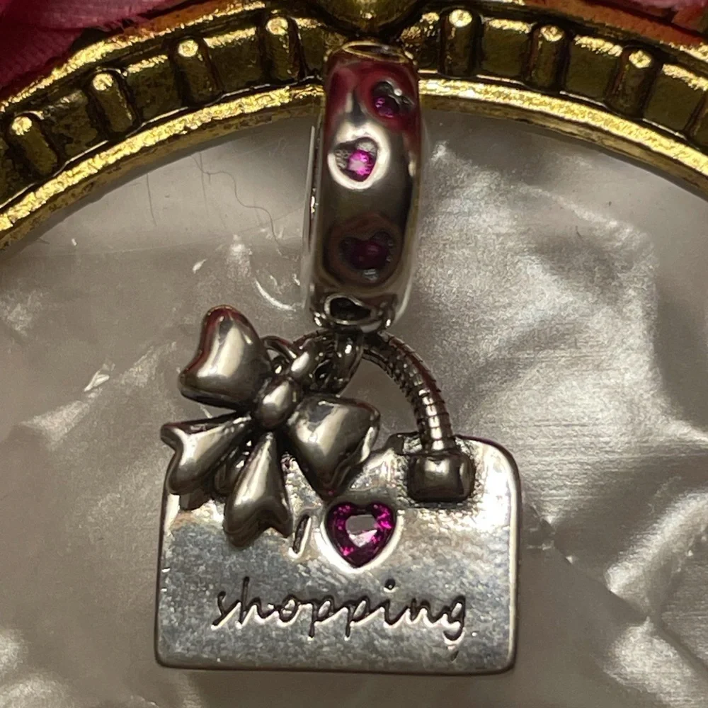 Bracelet Charm Purse I Love Shopping Sterling Silver